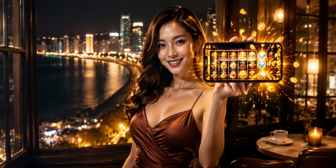 Người chơi trải nghiệm slot game tại Quy Nhơn trong quán cà phê Việt Nam